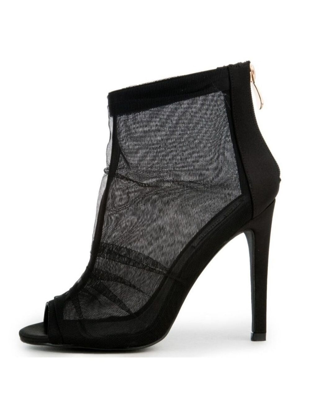 Cape Robbin Alza Black Tulle Heeled Booties